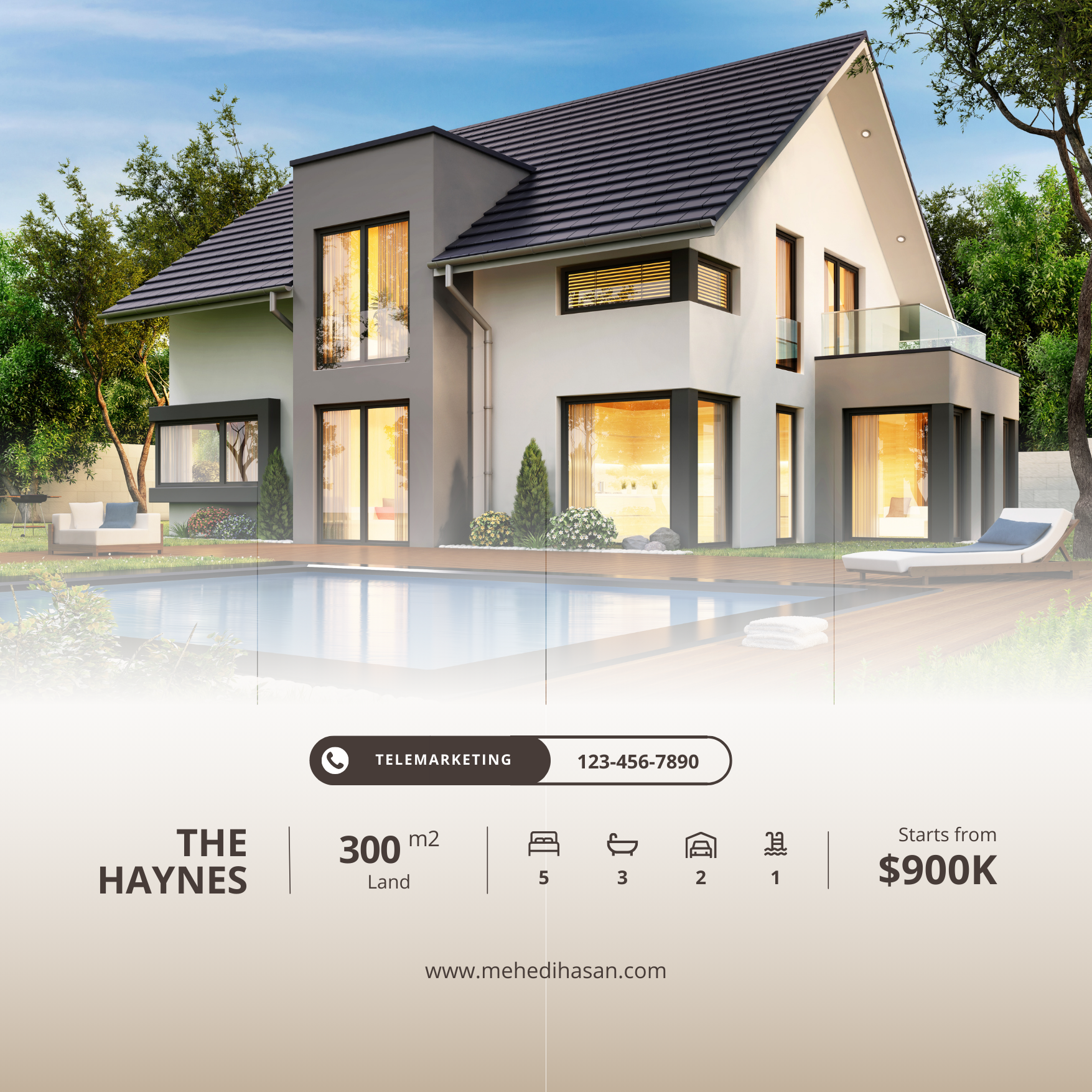 Clean Real Estate Poster Design branding design graphic design poster real estate social media post