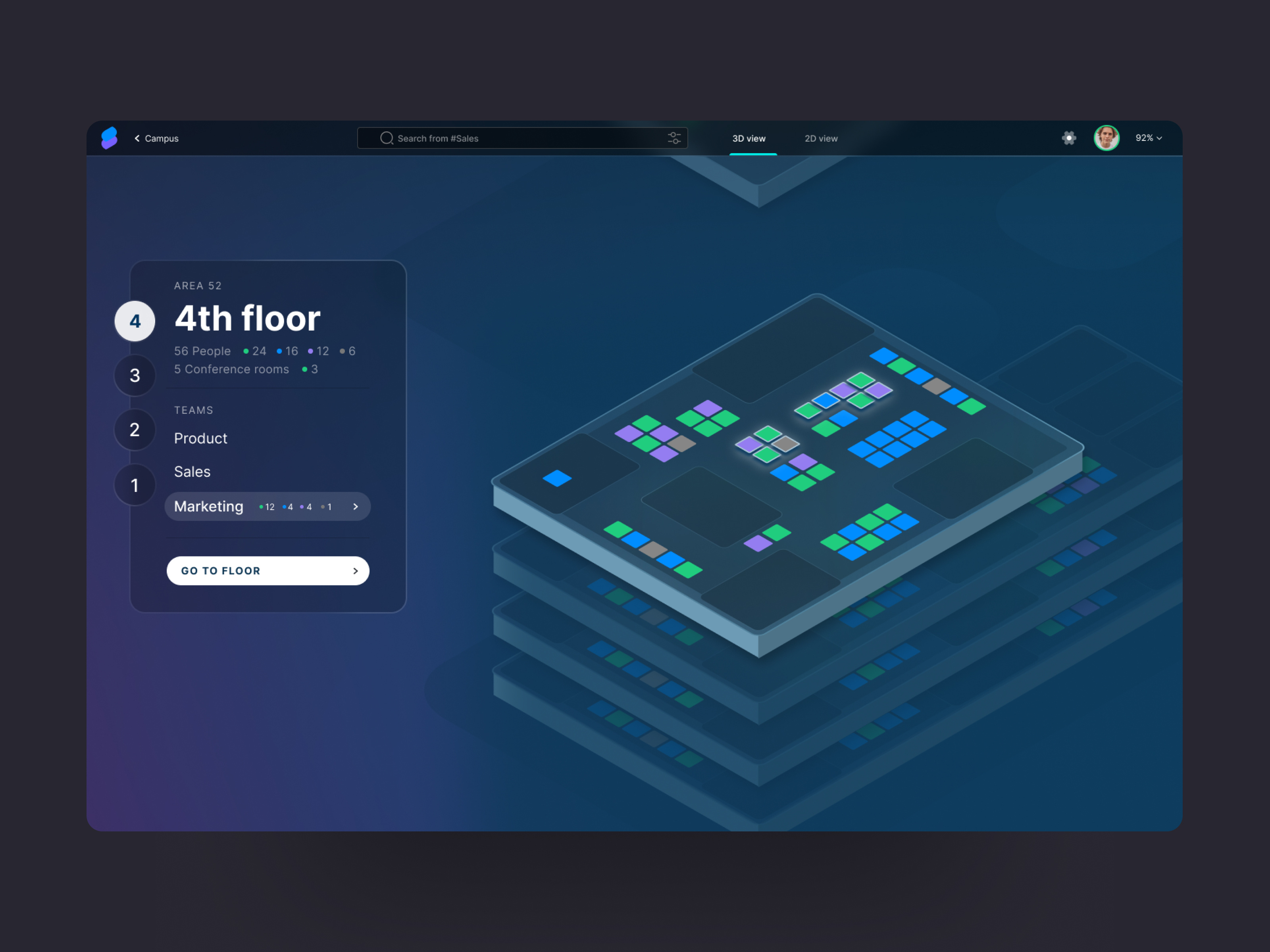 Virtual Office for Hybrid Teams: Floor Navigation