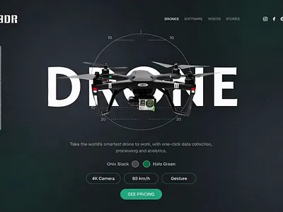 3DR Drone Landing Page aerial technology dark ui design veli drone drone design drone ui drone website drones gadget gesture control landing page minimal design modern web product design product landing page tech landing page tech product ui design ux design web design