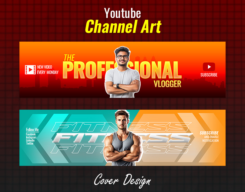 YouTube Cover Art Design content creation photoshop thumbnail thumbnail design youtube youtube banner youtube channel art youtube cover