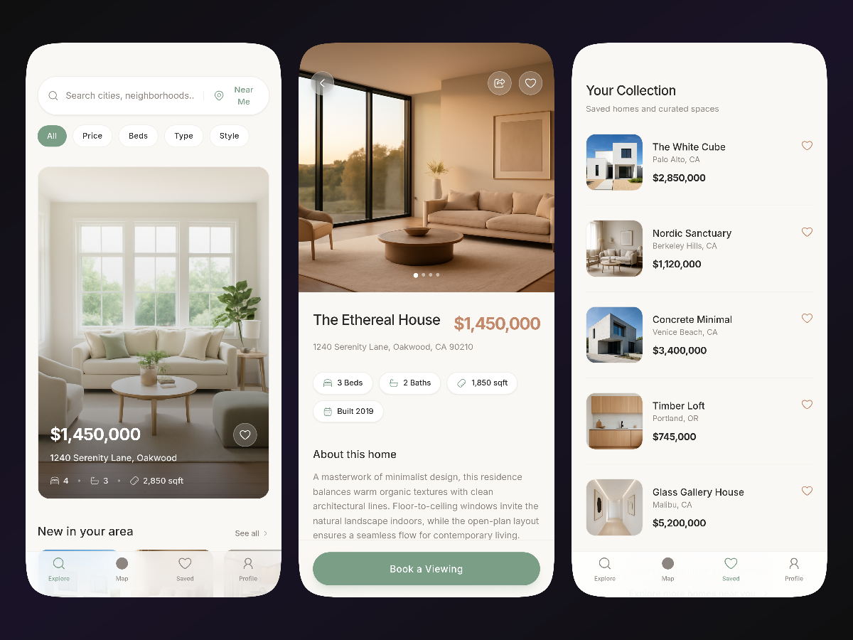 Real Estate App / Minimal Cream Property