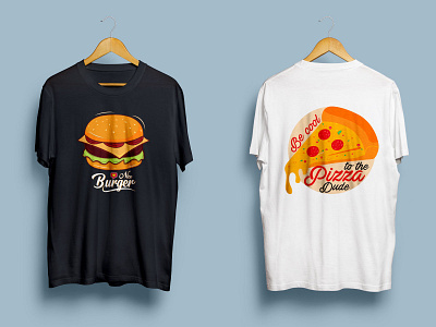 Burger and Pizza T-shirt Design design graphic design illustration typography vector