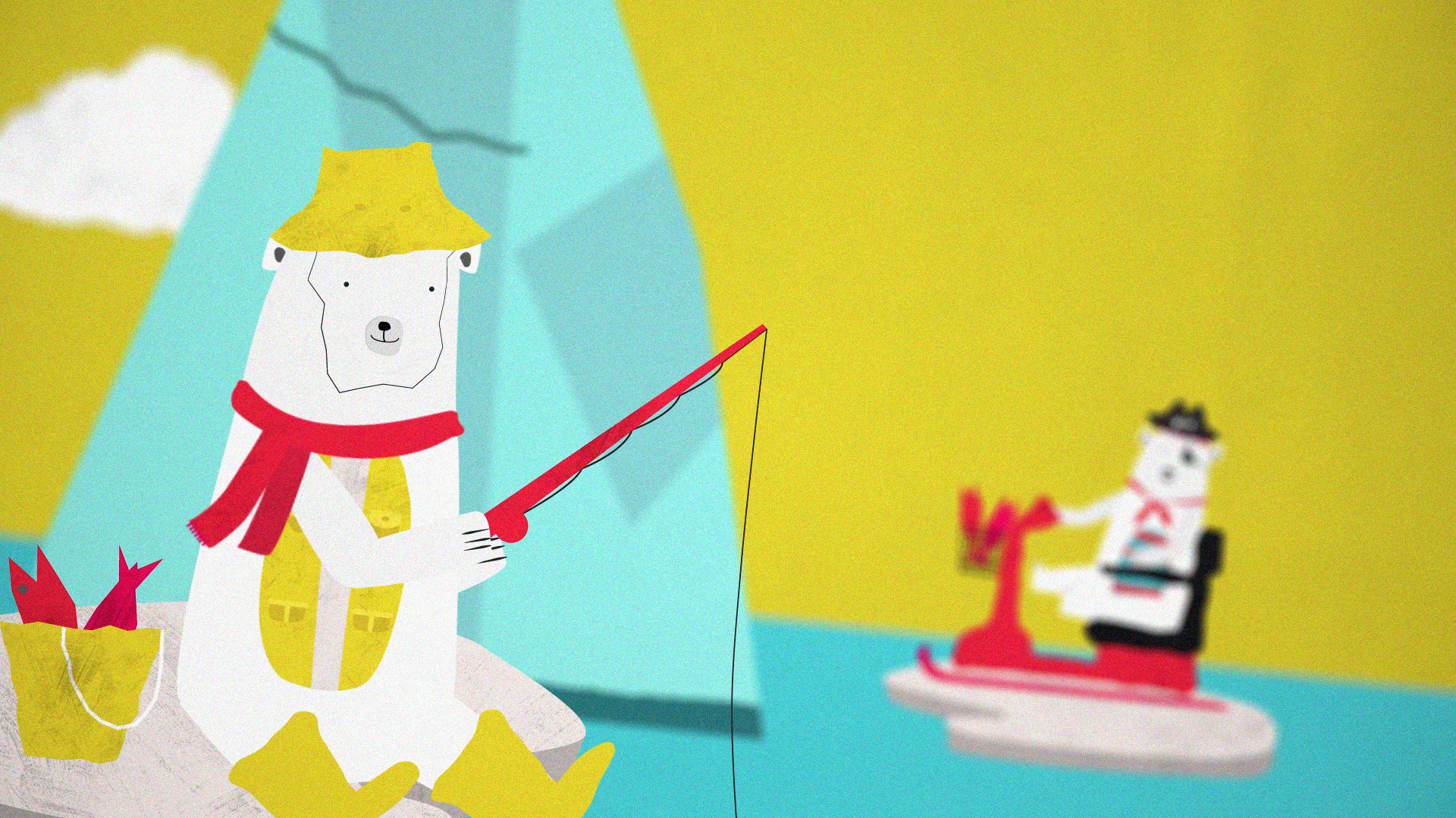 Fisher Bear - POLARBARRY - LET'S BREAK THE ICE!! - VLOG #207 animation illustration