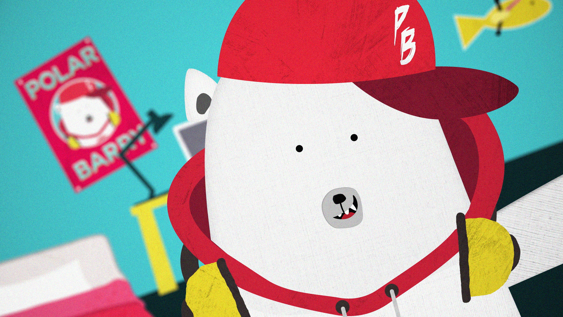 PolarBarry the Vlogging Polar Bear animation illustration