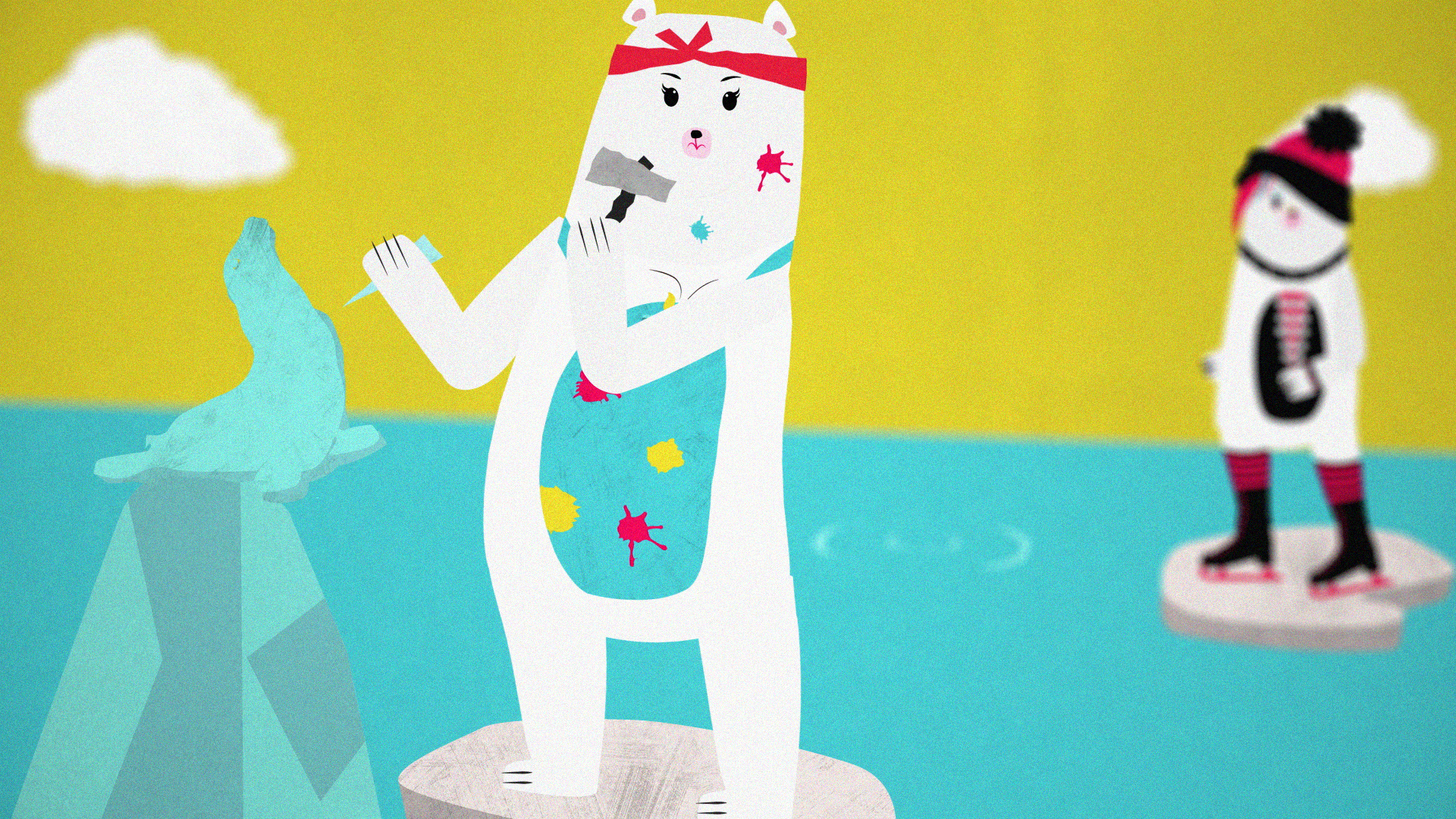 Sculpturer Bear - POLARBARRY - LET'S BREAK THE ICE!! - VLOG #207 animation illustration