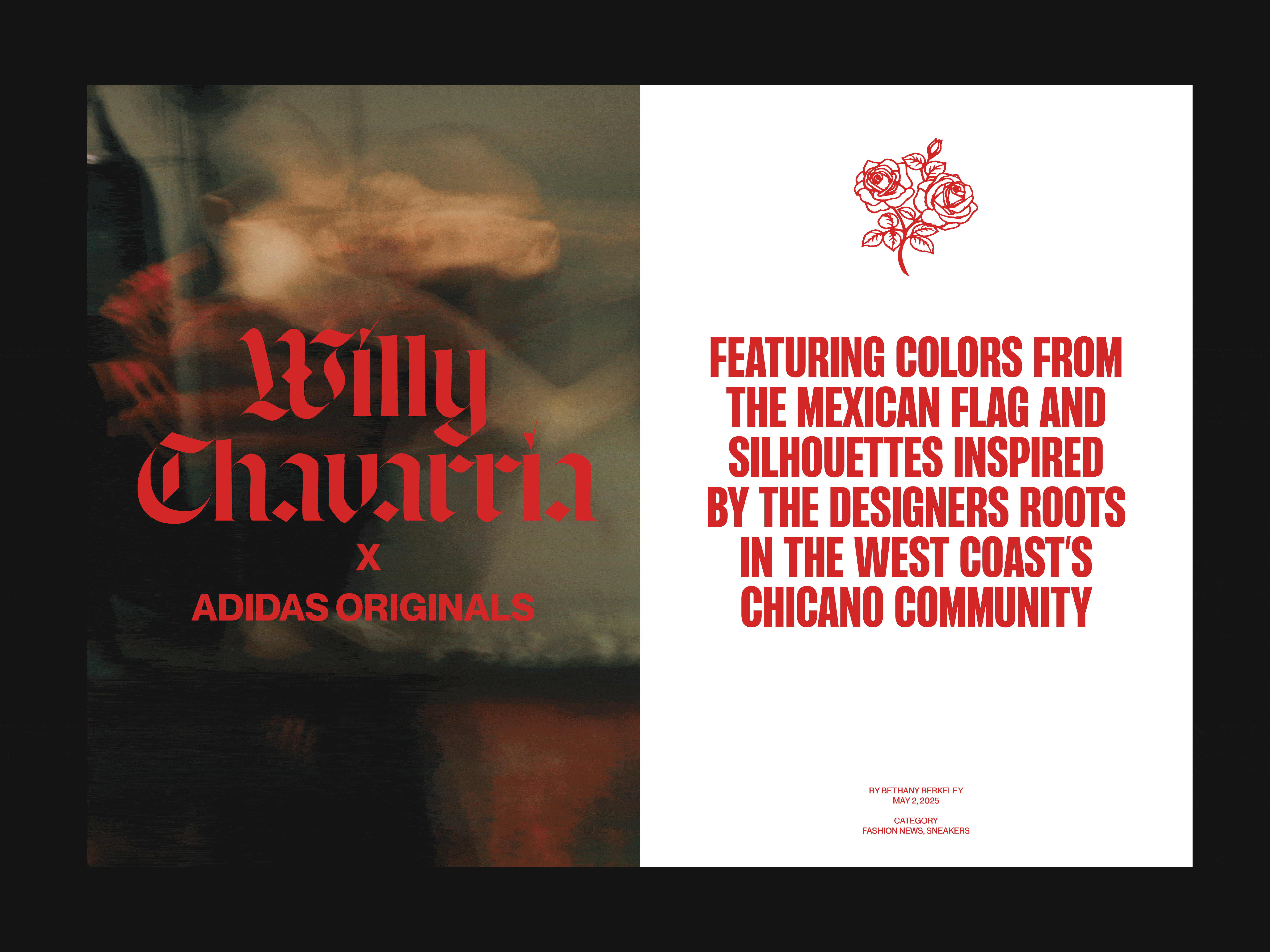 Editorial layout exploration 
Willy Chavarria × Adidas