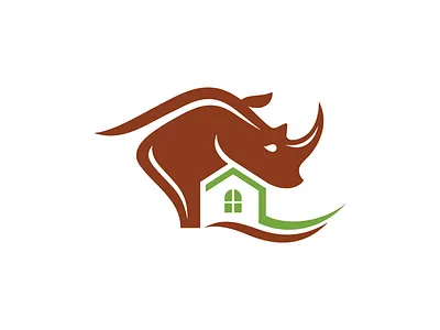 Tough Rhino House Logo Residential Construction Brand for sale builder buy construction contractor for sale home improvement logo management premade professional properties purchase ready made renovation residential rhino tough