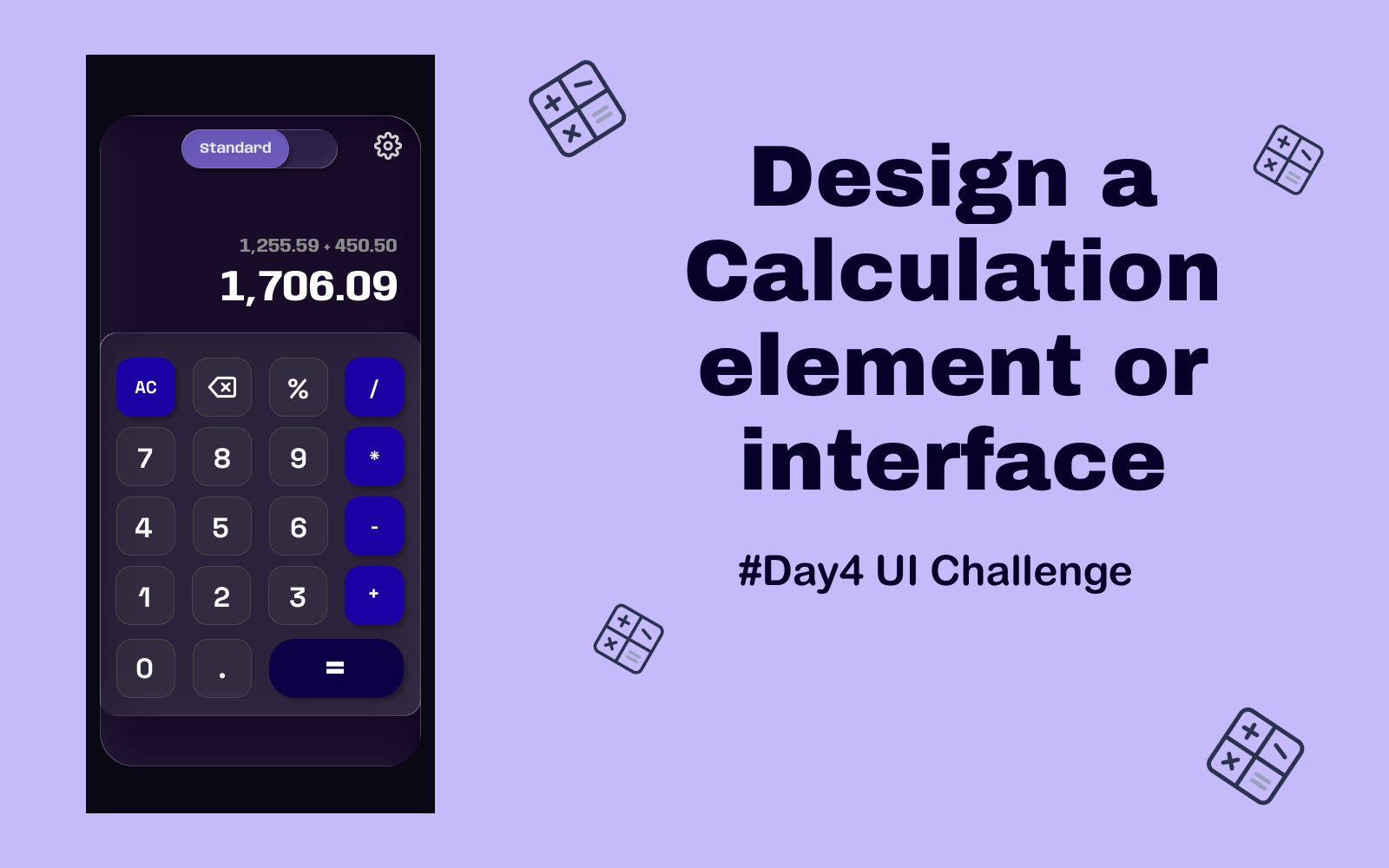 Design a Calculation Interface - Day 4 (Daily UI Challenge) colortheory dailyui designthinking figma prototyping ui uidesign ux uxresearch wireframing