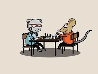 Chess Match board game check mate checkmate chess chess match chess tournament friends friendship fun game gamer logic mouse off screens pig play rat thinking
