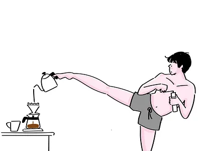 The Master of Coffee branding illustration vibes