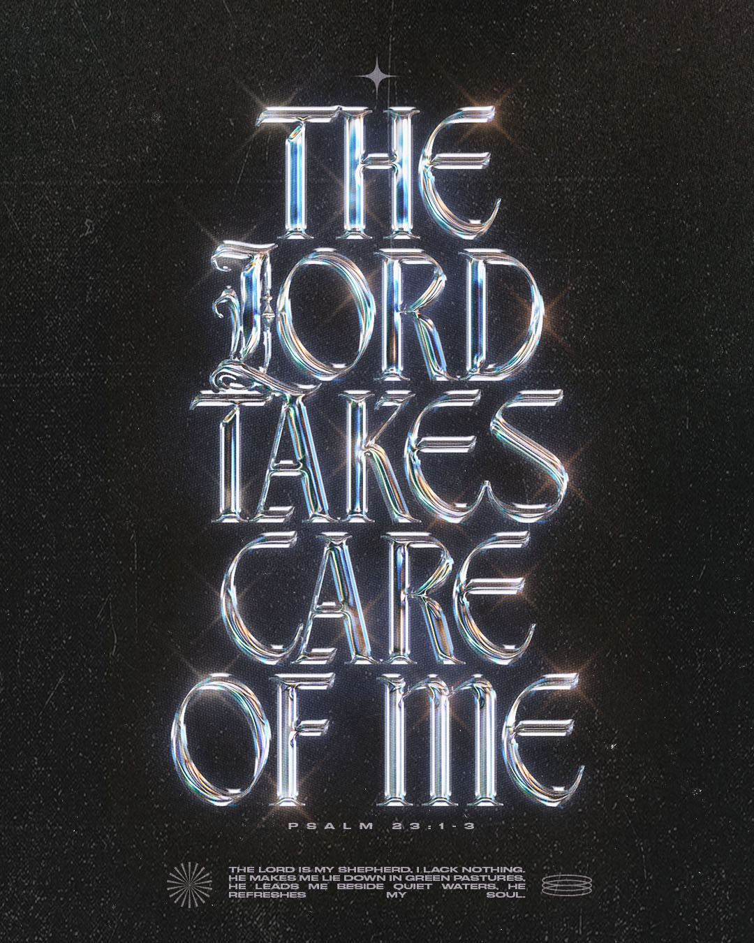 The Lord takes care of me | Christian Poster christian church editorial design god graphic design jesus poster sermon social media type design