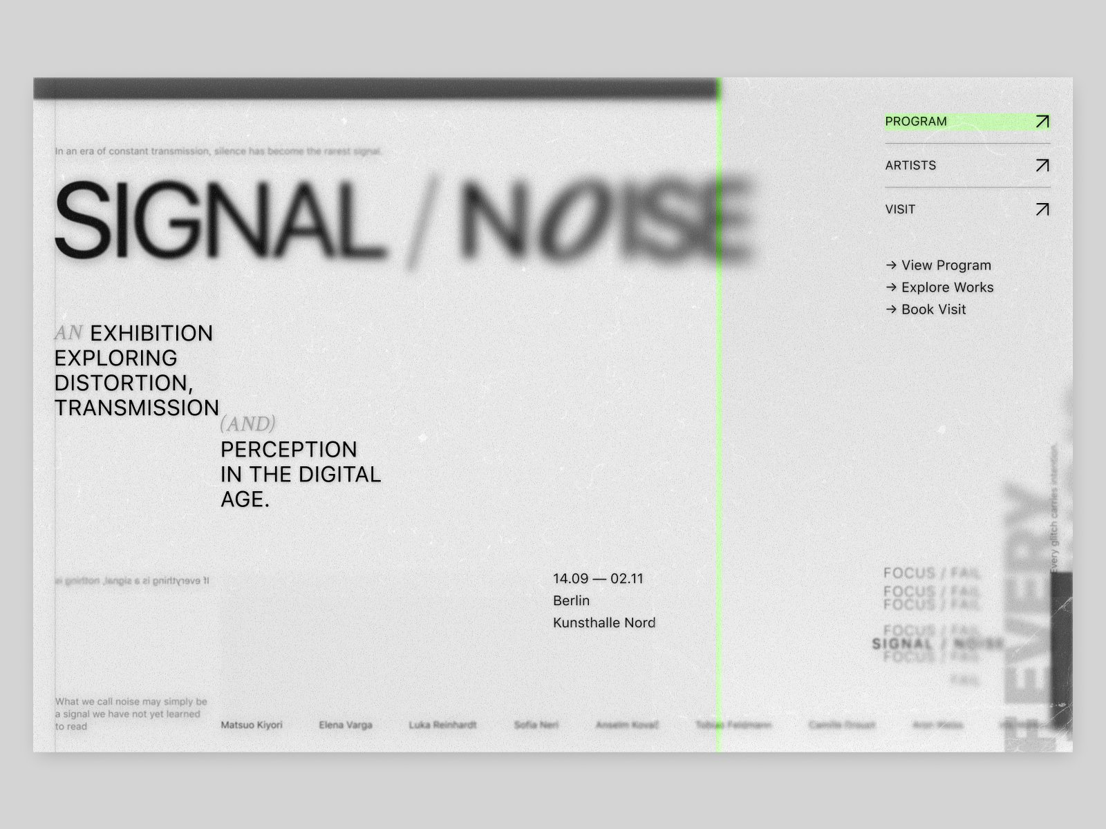 SIGNAL / NOISE - Contemporary Media Art Exhibition