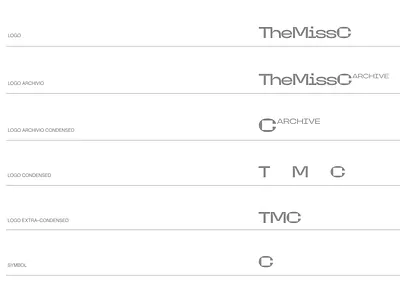 TheMissC Logotype Variations brand brand identity brand symbol branding design graphic design graphicdesign logo logo condensed logo design logo guidelines logo lockup logo system logo variations logodesign logotype typographic logo visual identity wordmark wordmark design