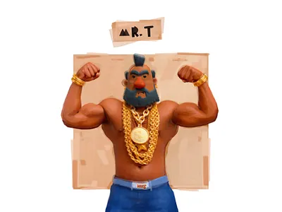 MR.T 2d 80s digital art fanart illustration mr.t