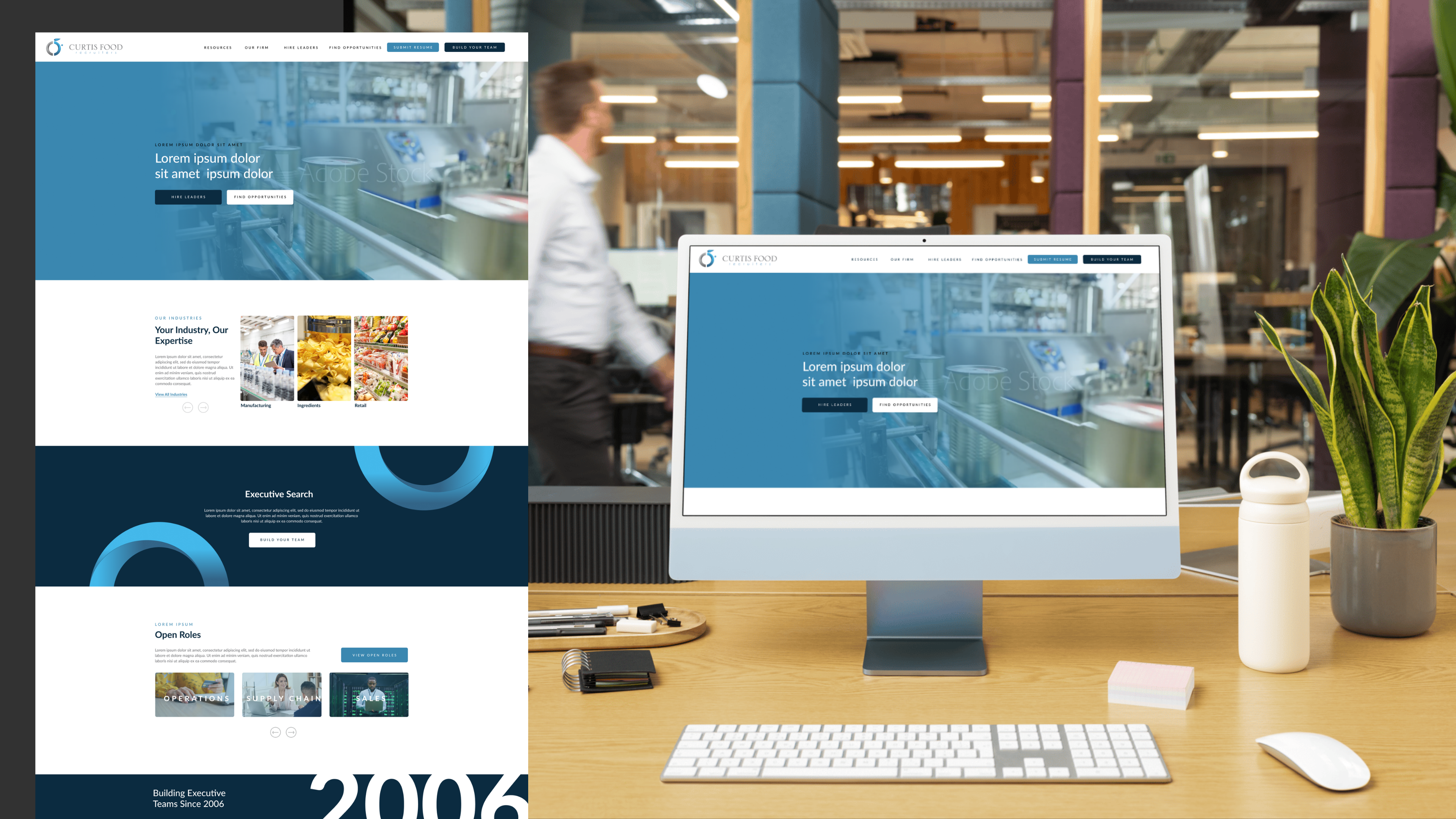 Curtis Food Recruiters Website Redesign design systems information architecture ui design ux design web design