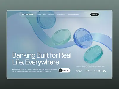 Designing a Modern Digital Banking Website Experience 3d banking finance fintech hero section landing page product design ui ux website design