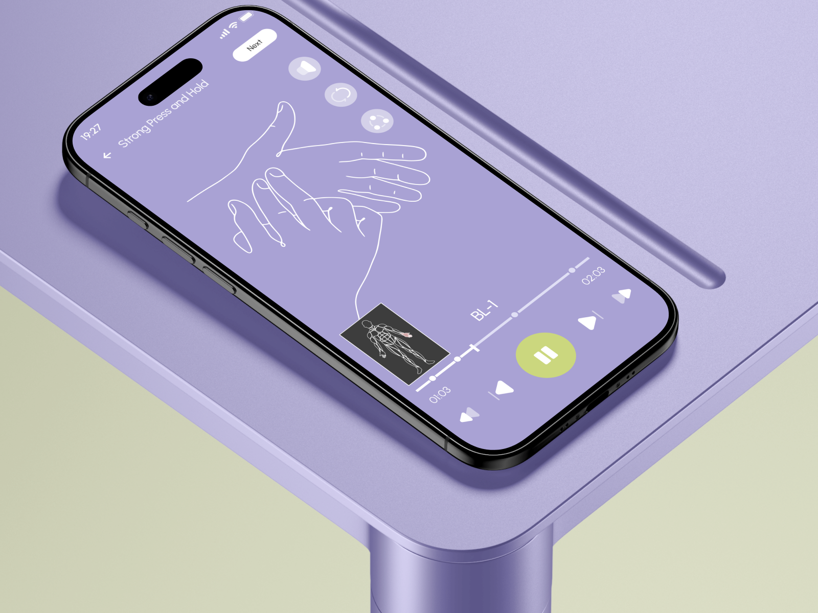 Mobile App UI UX Design - Wellness & Meditation Player IOS App acupressure app app ui design figma illustration iosapp meditation app mobile app design mobile product design mobile ui player app ui ui ux mobile app uiuxdesign wellness app