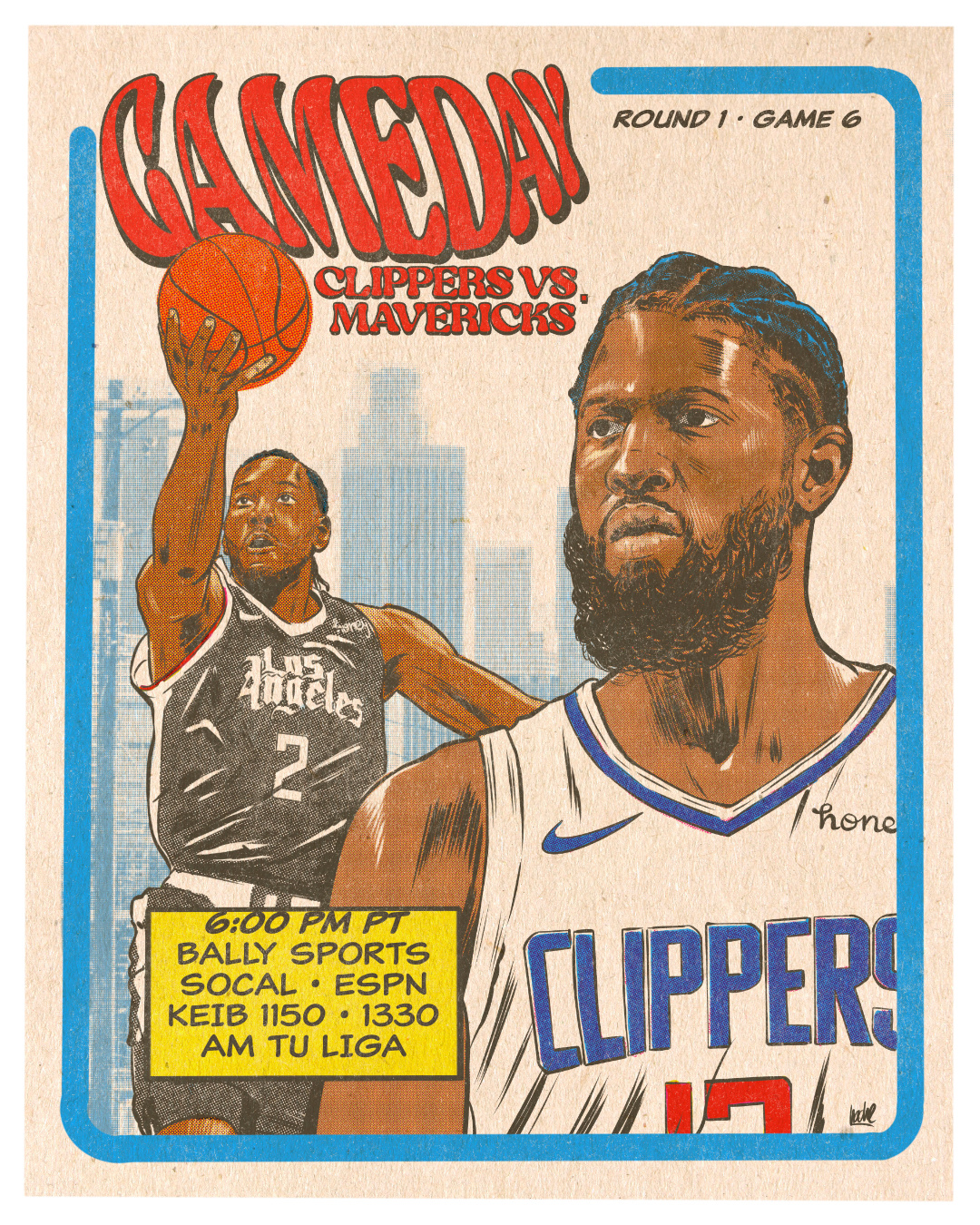 LA Clippers gameday posters branding clippers graphic design illustration nba poster promo sports