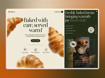 Modern Bakery Website Experience 3d bakery bakery branding cafe website ecommerce food food design hospitality design landing page motion graphics product design restaurant website ui ui design ux ux design website design