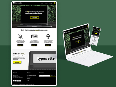Typewritr - E-commerce Landing Page conceptual ecommerce landing page laptop responsive typewritr ui ui challenge ux web design