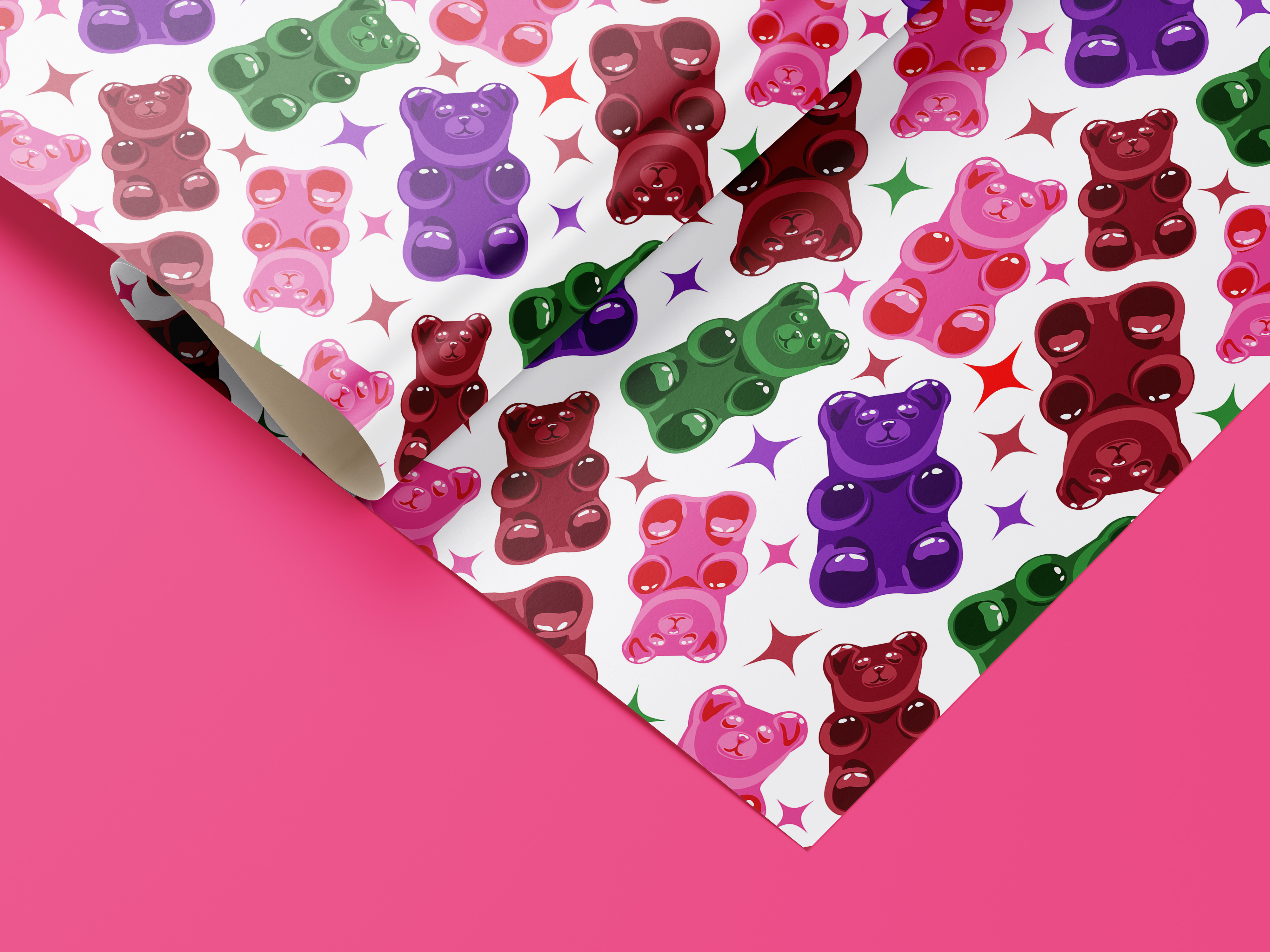 Playful Gummy Bear Seamless Pattern