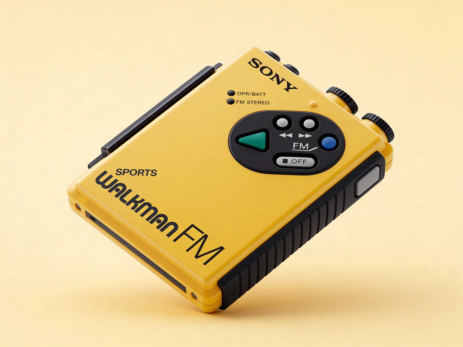Yellow Nostalgia — Sony Walkman FM 3D Render
