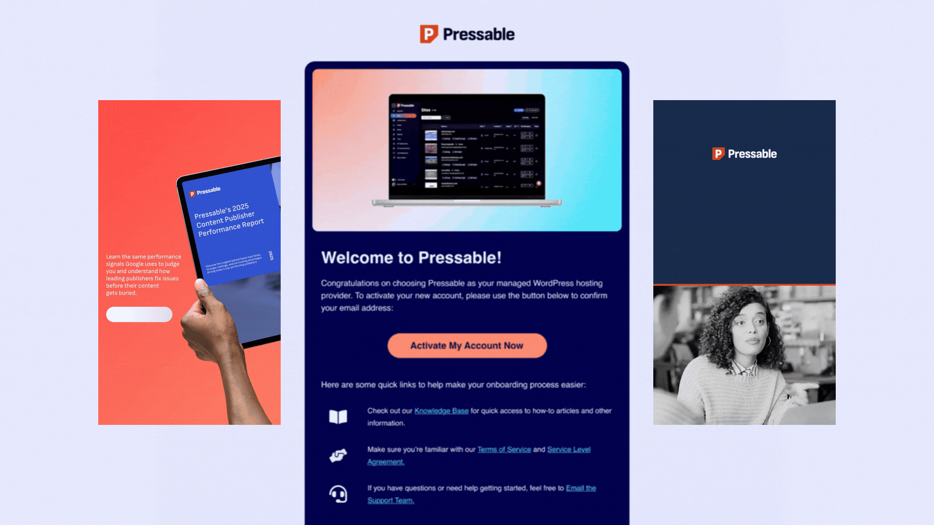 Marketing Design Work for Pressable (Automattic) ad creative animation email design graphic design layout design print design video editing