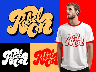 Rebel ON Lettering apparel branding chunky design hand lettering lettering logo logotype psychedelic retro tipo tipografia type typography vector vintage