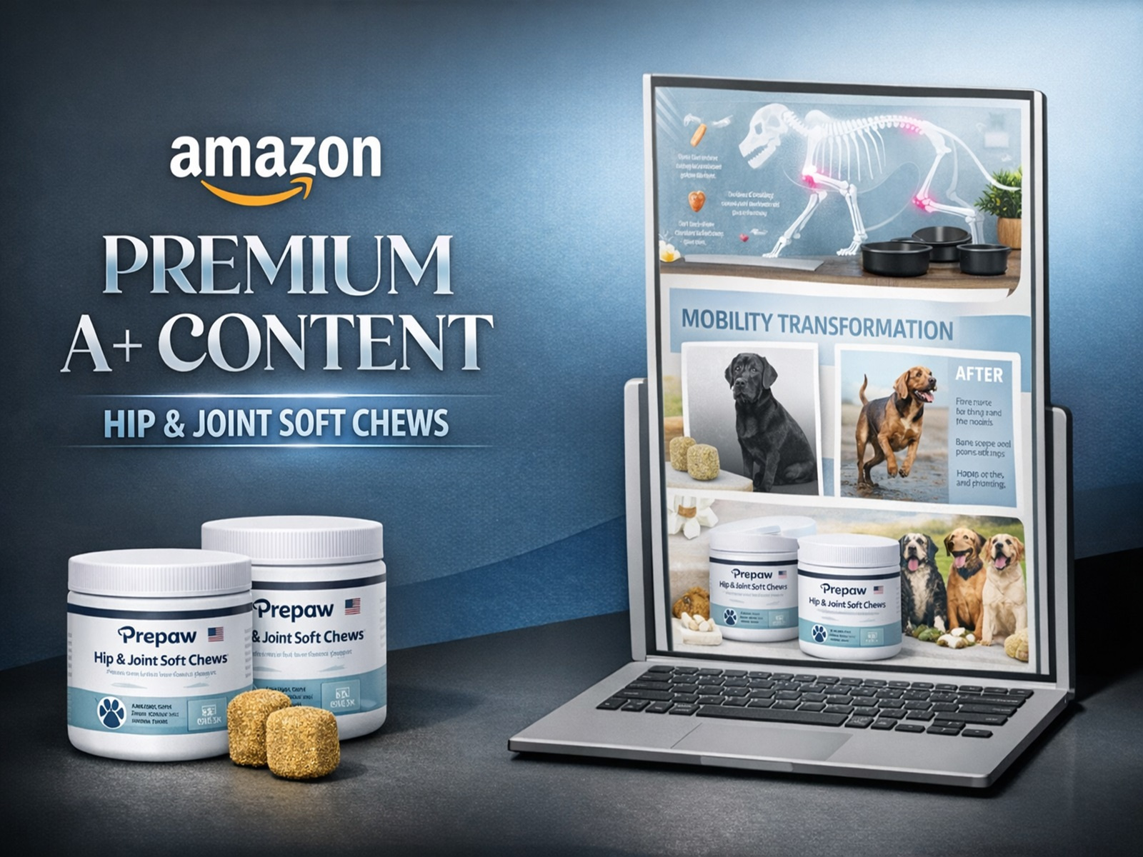 Amazon premium A+ Content: Hip & Joint Chews amazon amazon a content amazon ebc amazon listing amazon product