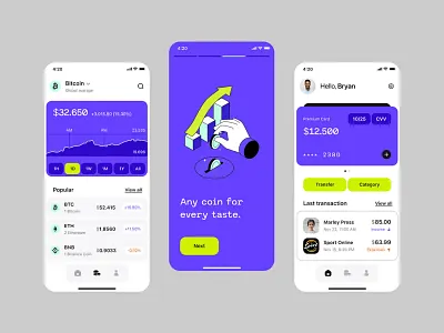 Crypto wallet mobile App appdesign crypto cryptoapp cryptocurrency cryptowallet darkui digital wallet finance app financeapp fintech fintech app fintechapp iosapp mobileapp mobileui productdesign uidesign uiux uxdesign walletapp