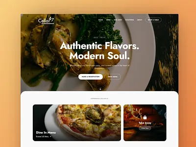Fine Dining Restaurant Minimal Website UI Design figma fine dining hospitality design italian restaurant landing page modern interface restaurant website ui design ux design web design