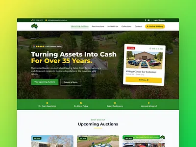 Online Auction Service Platform Landing Page UI auction website bidding platform figma industrial ui landing page online bidding ui design ux design web design website redesign