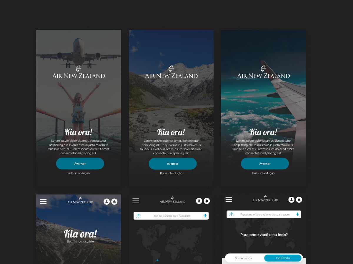 Air New Zealand - Concept App Redesign branding mobile mobile app redesign ui ux design