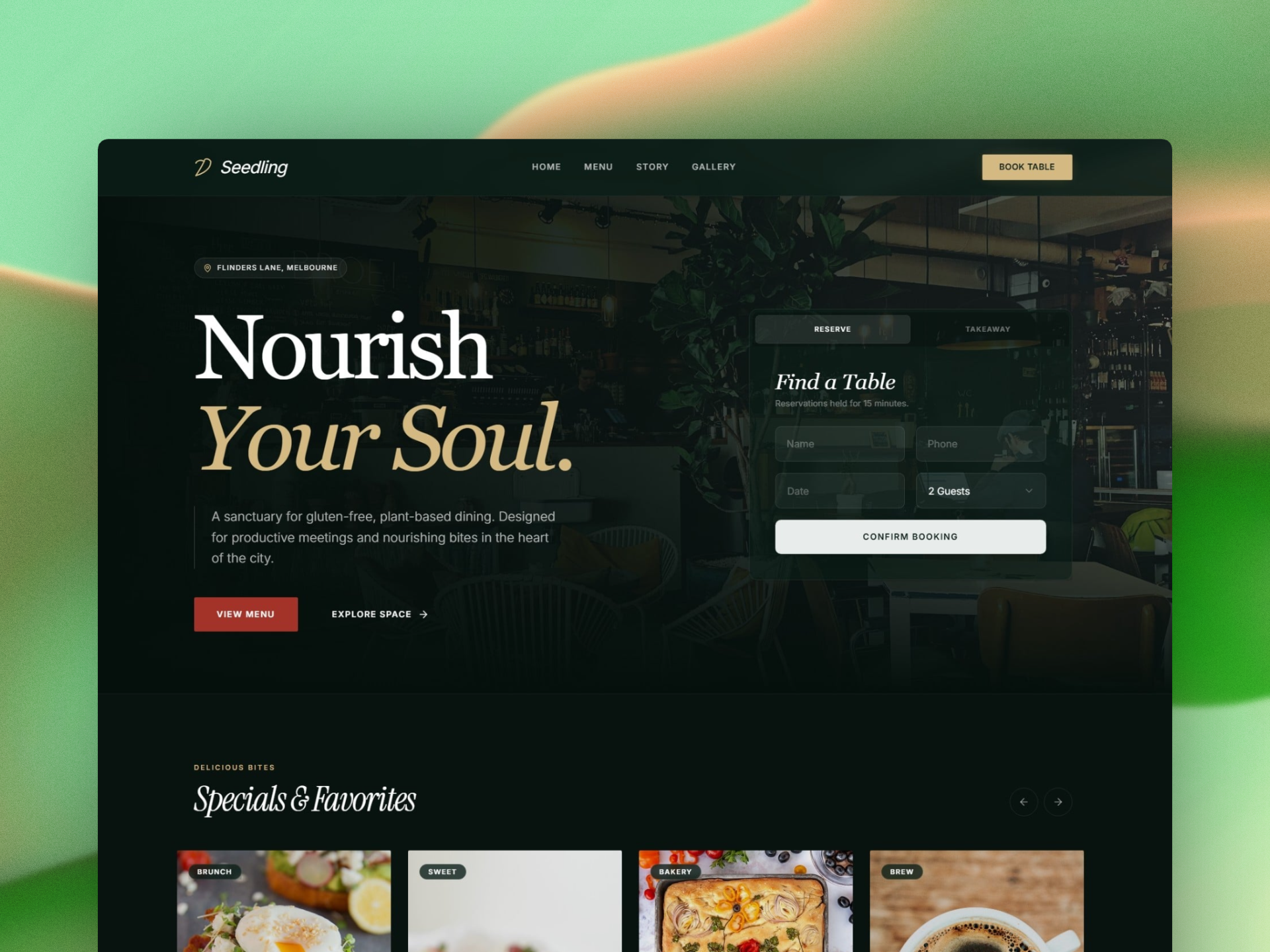Plant-Based Restaurant Landing Page Design cafe website dark mode figma landing page minimalist ui plant based restaurant ui ui design ux design web design