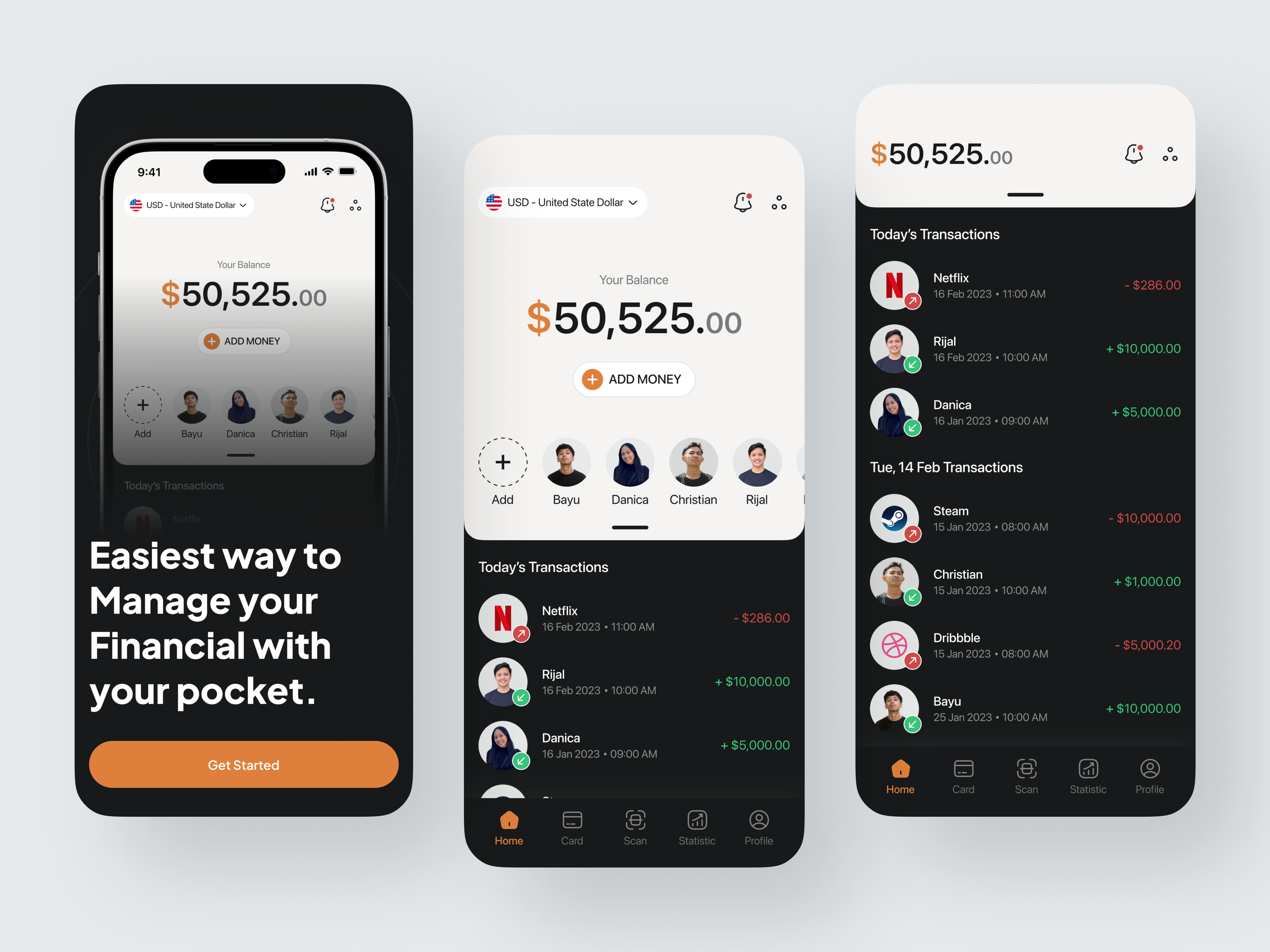Fintech Mobile App app bank banking clean convert design dollar ewallet finance fintech kurs mobile money paypal savings transactions transfer uiux ux wallet