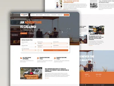 RedSands Campers - Adventure Vehicle Rental Website adventure australia booking system camper rental custom theme full stack orange outback php premium design responsive design shopify tourism travel ui design ux design vehicle rental warm tones web design website