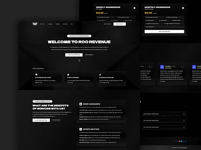 RooRevenue - Financial Success Network Platform australia branding clean design client portal community custom development dark theme finance full stack landing page membership modern design premium design responsive design saas stripe ui design ux design web design whop