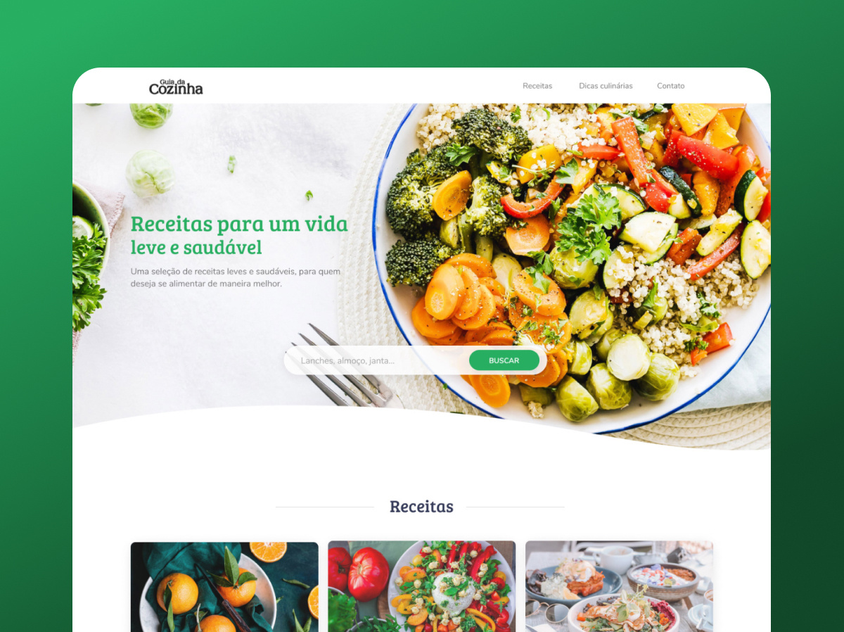 Guia da Cozinha - Landing Page branding interaction design landing page product design ui ux design web design