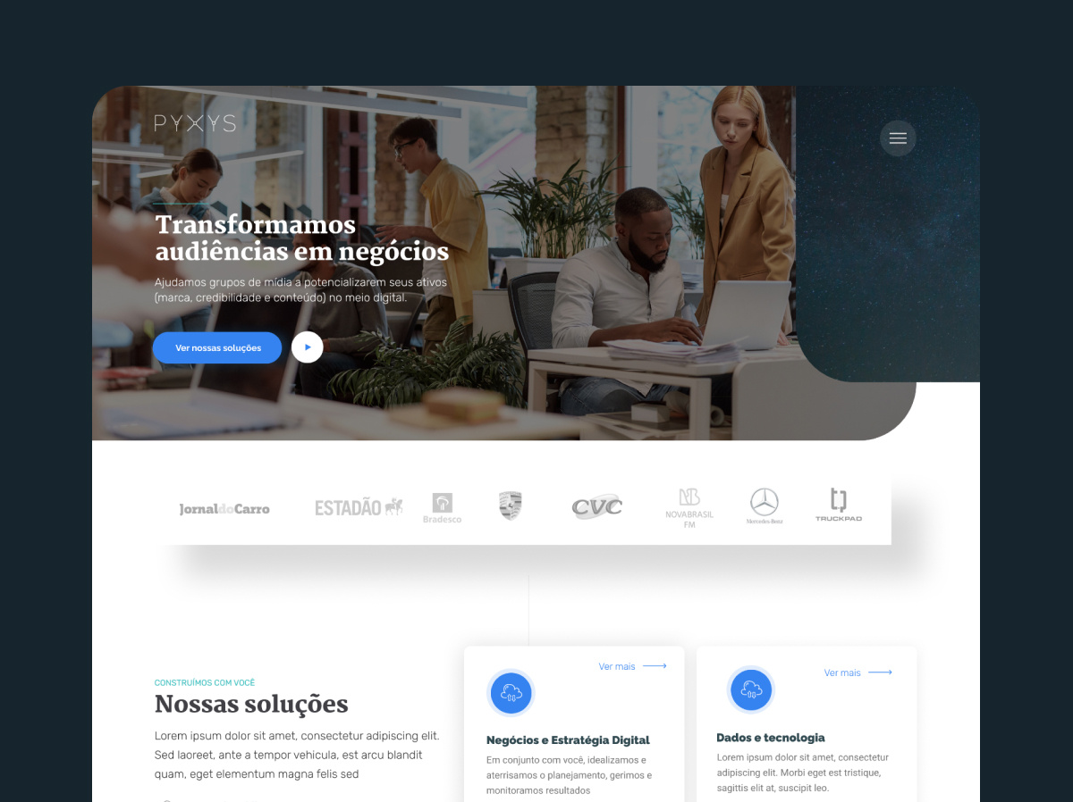 Corporate Website - Pyxys Digital Agency corporate interaction design ui user interface ux design webdesign