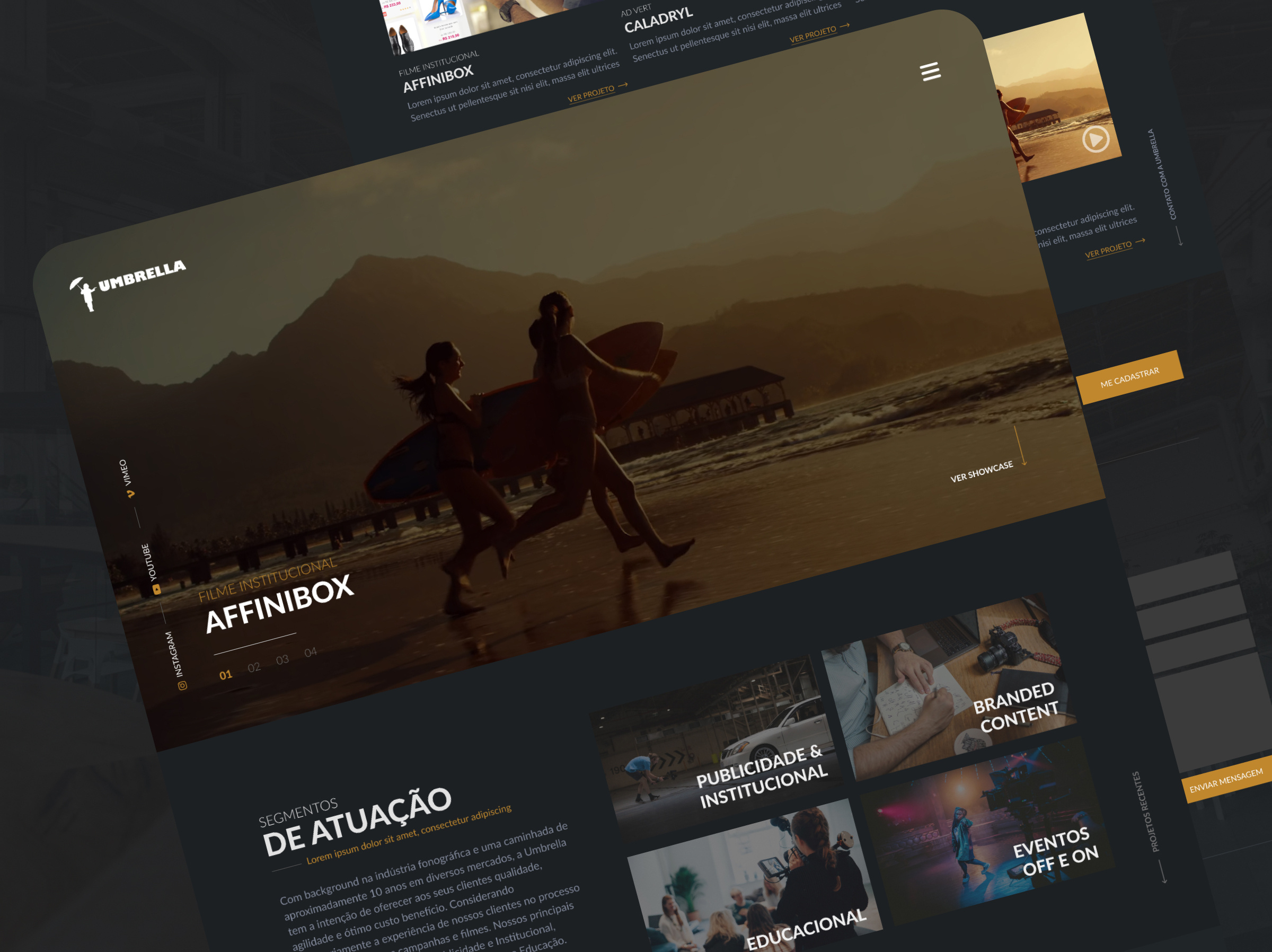 Video Producer - Portfolio Website dark site interaction design portfolio ui user interface ux design video agency video producer