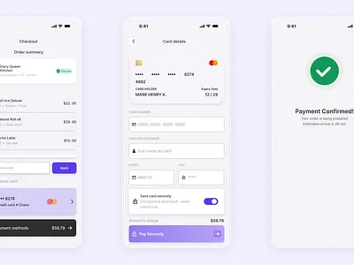 Daily UI Challenge –Credit card Checkout & Payment Experience checkoutflow daily ui figma mobile design producdesign uidesign uiuxdesign uxdesign
