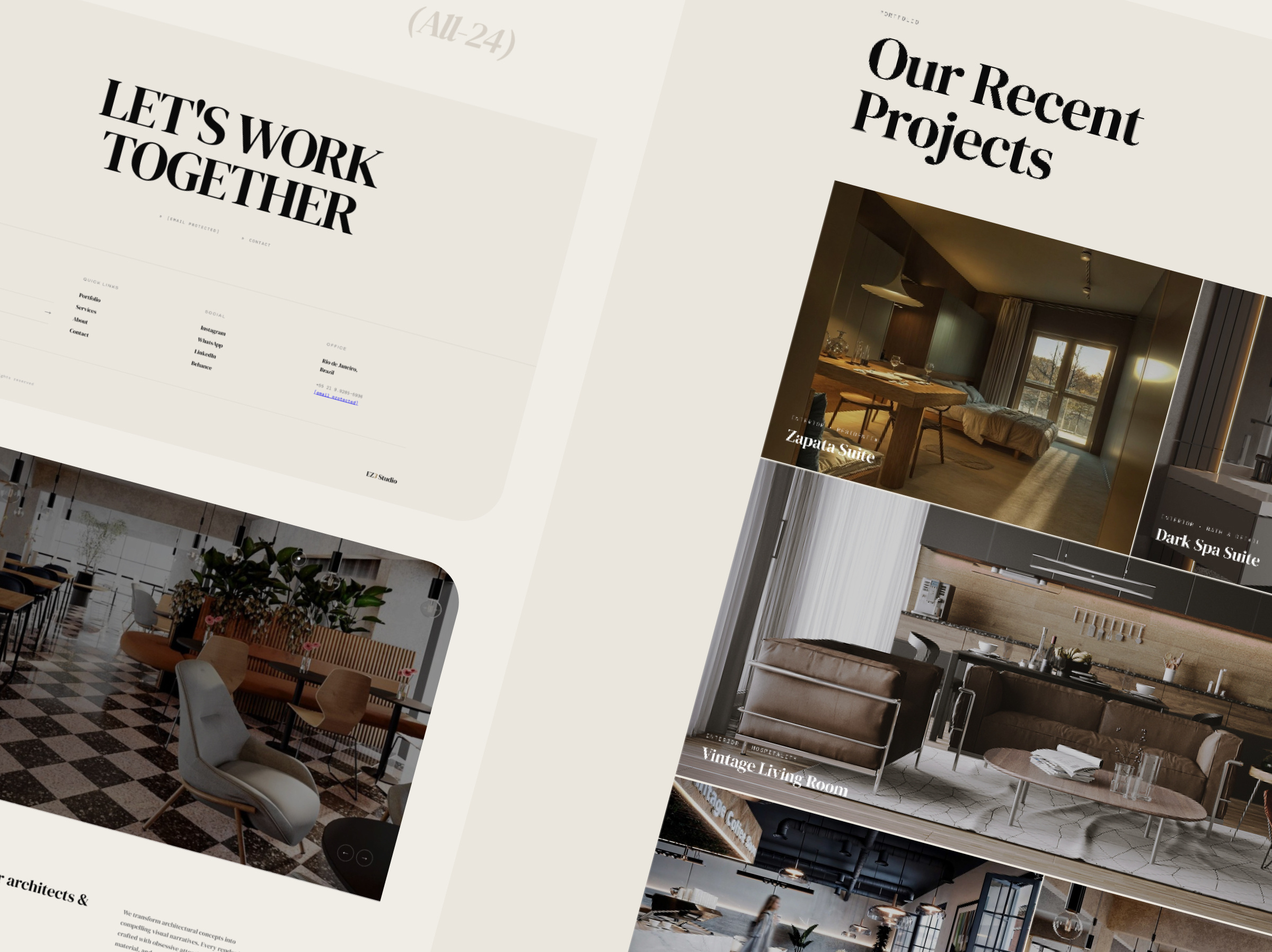 Architectural Visualization Portfolio Website 3d visualization architect architectural visualization architecture interaction design interior design portfolio render ui user interface ux design