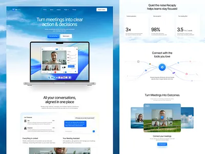 Recaply - Ai Website Design ai ai meeting website ai note taker ai note taker website ai notetaker ai saas landing page landing page design web web design website website design