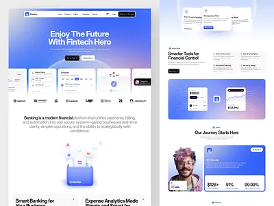 Finhero - Fintech Website banking app banking design banking website design fintech fintech website landing page landing page design saas saas design saas website wallet wallet app design web web design website website design