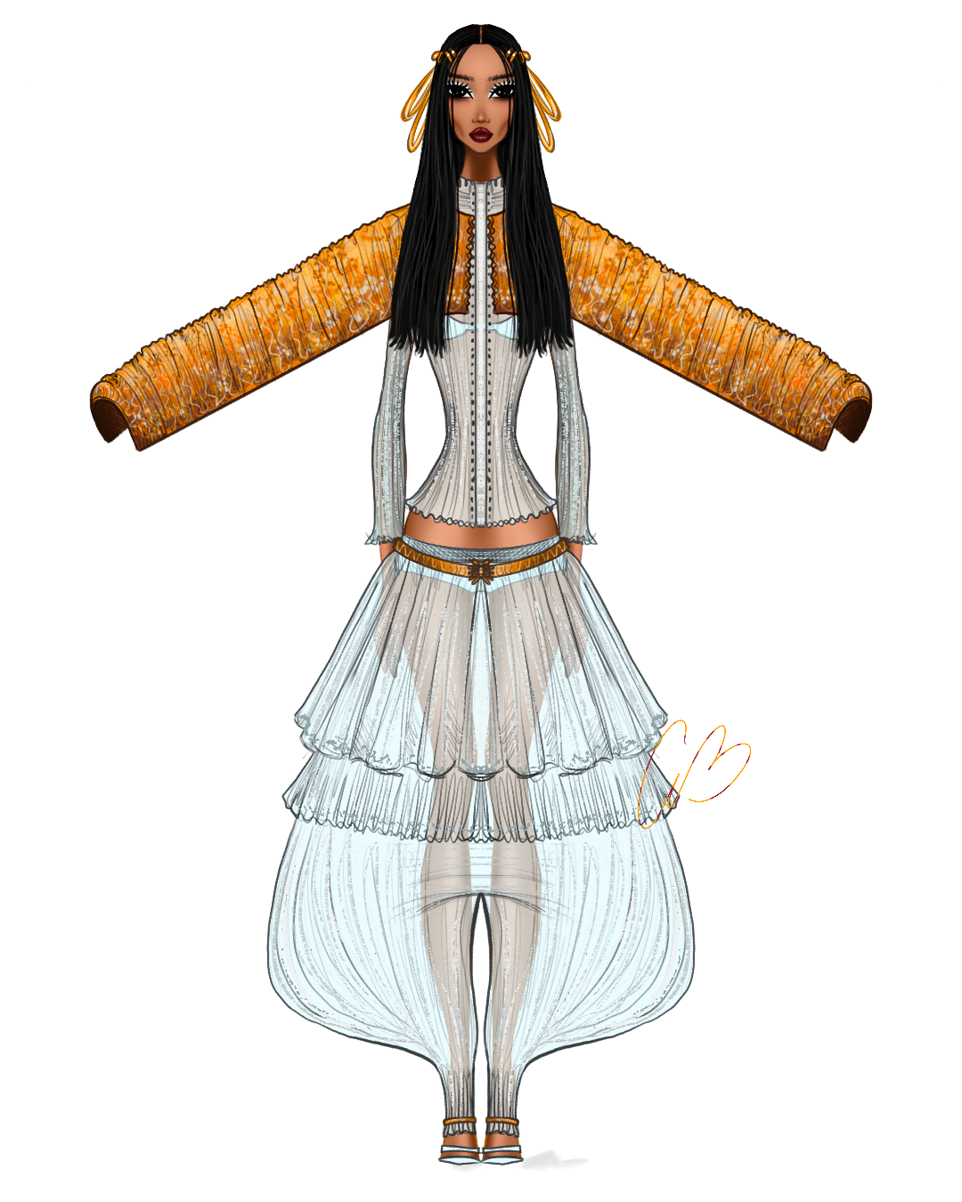 Fashion Illustration-Traditional Albanian Clothing Inspired albanian art fashion fashiondesign fashionillustration hairstyle illustration makeup procreate sketch