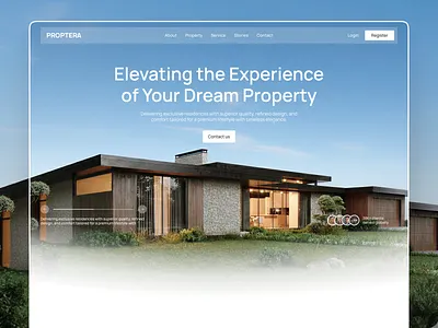 Proptera — Real Estate Landing Page app company profile design framer landing landing page mobile design property website real estate responsive ui ui design ux web web design website