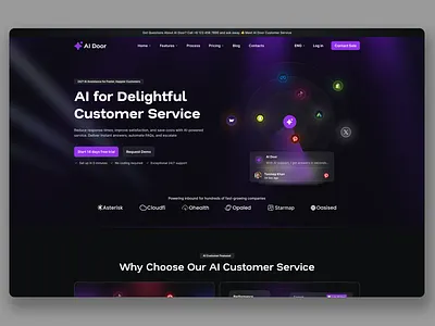 AI Door- AI customer service saas landing page-website ai customer service ai customer service landing ai dark website ai product ai saas landing page ai saas website ai tool landing page ai website ai website desing landing page saas ai saas website