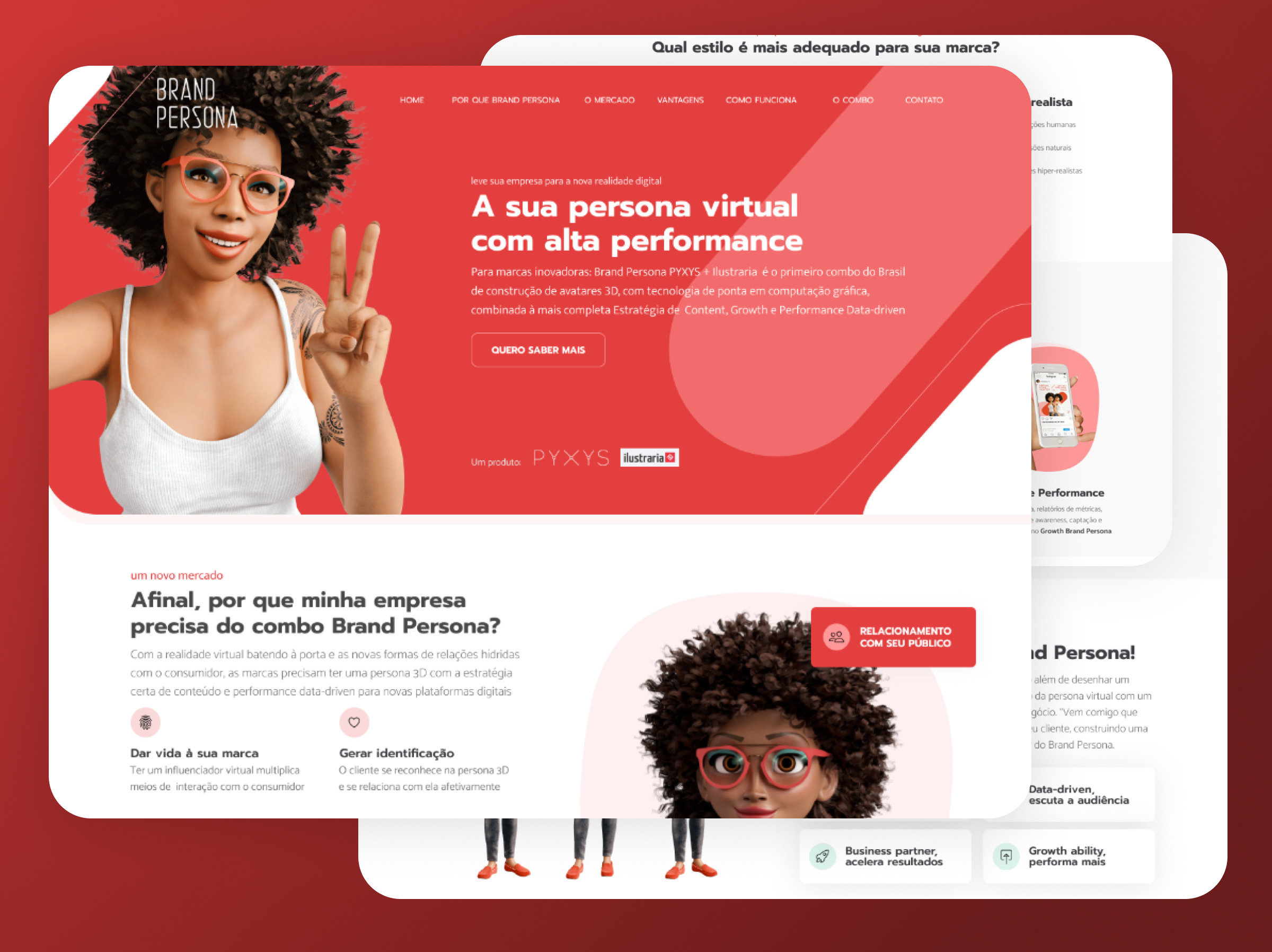 Brand Persona – 3D Character Landing Page 3d character corporate landing page marketing marketing design ui user interface ux ux design webdesign