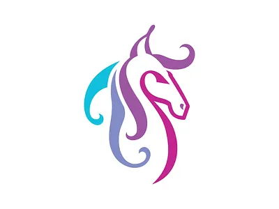 Beautiful Colorful Feminine Horse Logo Equine Branding for sale beautiful boutique equestrian equine feminine for sale gift horse kind kindergarten logo personal branding premade ready made saloon soft souvenir