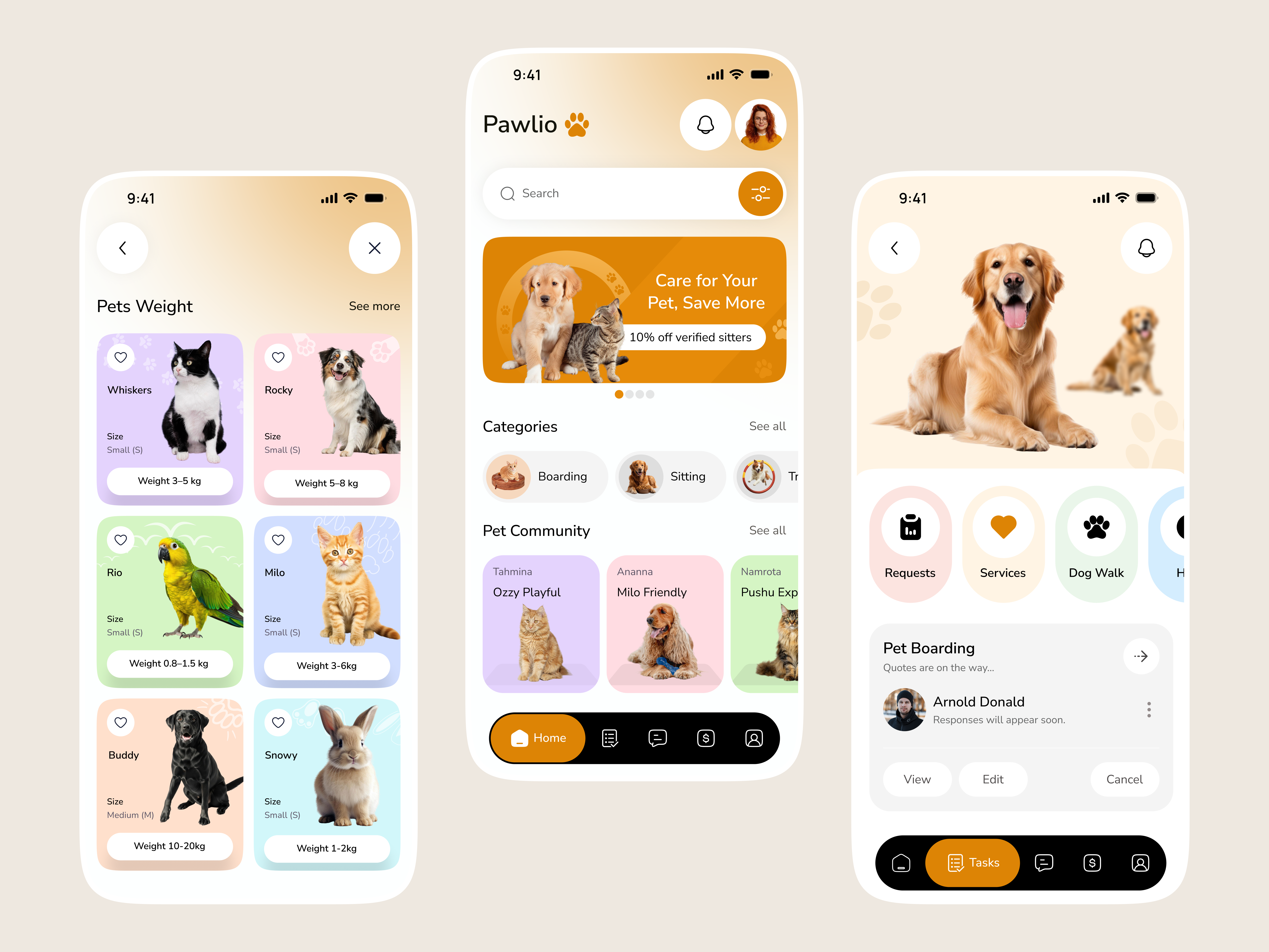 Pawlio – Pet Care Super App UI Design